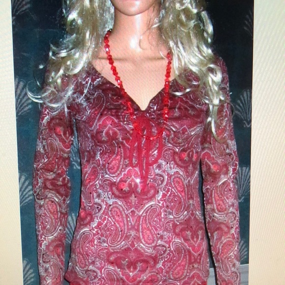 NWT Macy's Red Sequin Velour Pants Set Small - Picture 3 of 4